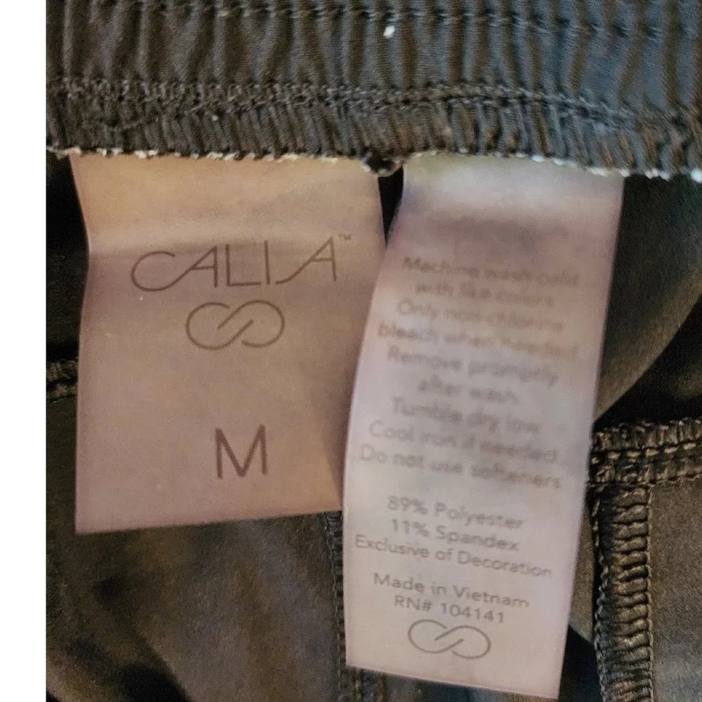 CALIA Women's Sz M Black Athletic Running Shorts Drawstring Waist Pockets
